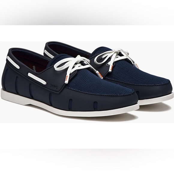 Swims Men's Dark Navy Boat Shoes with White Accents size 9.5 - Picture 1 of 7